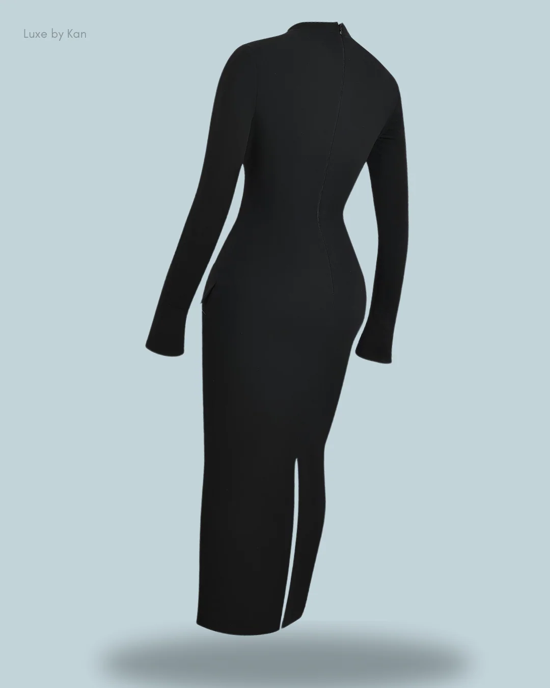 HOUSE OF CB Marie-Louise Black Turtleneck Maxi Dress - Image 2