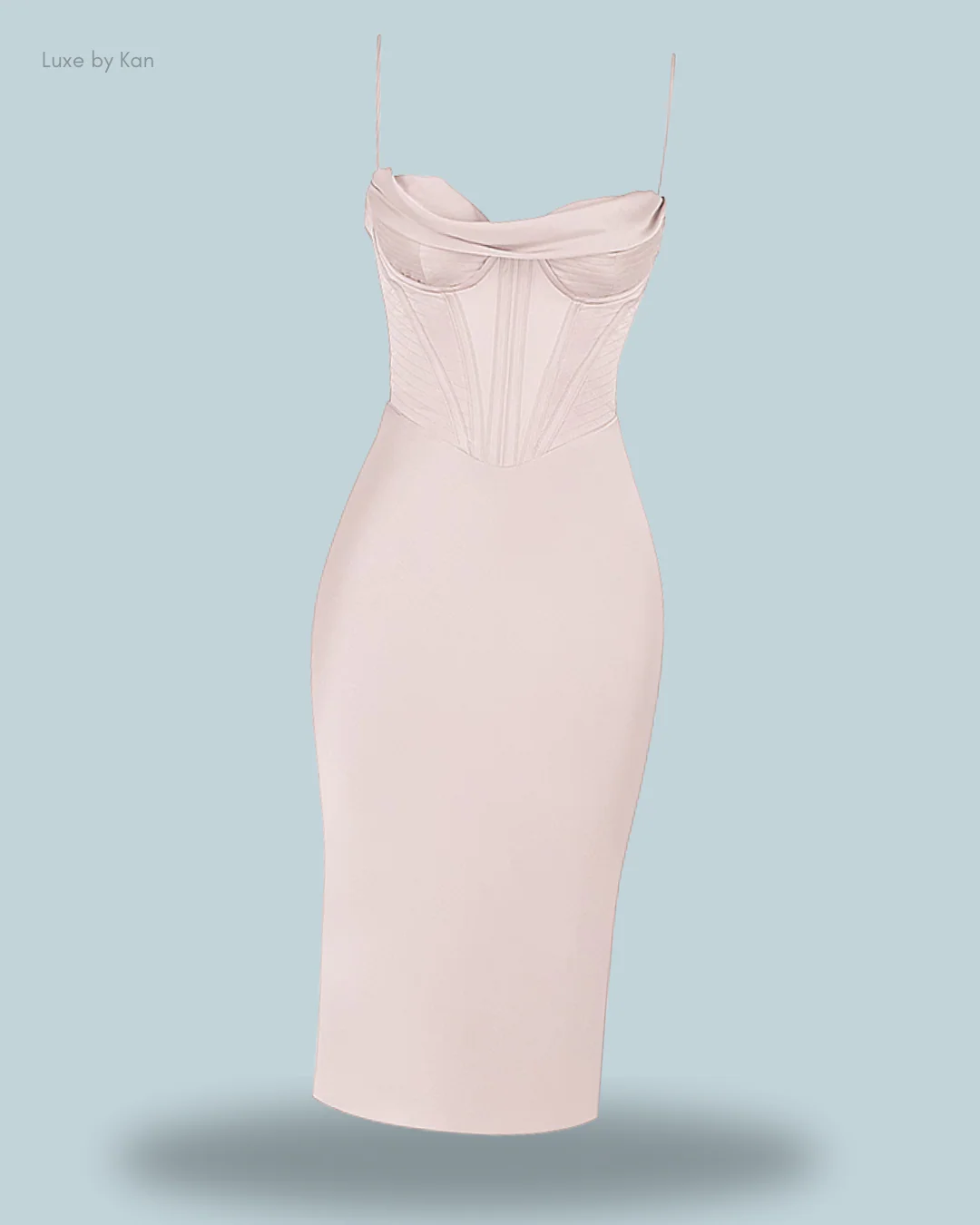 House of CB MYRNA
CRYSTAL SATIN CORSET MIDI DRESS - Image 3