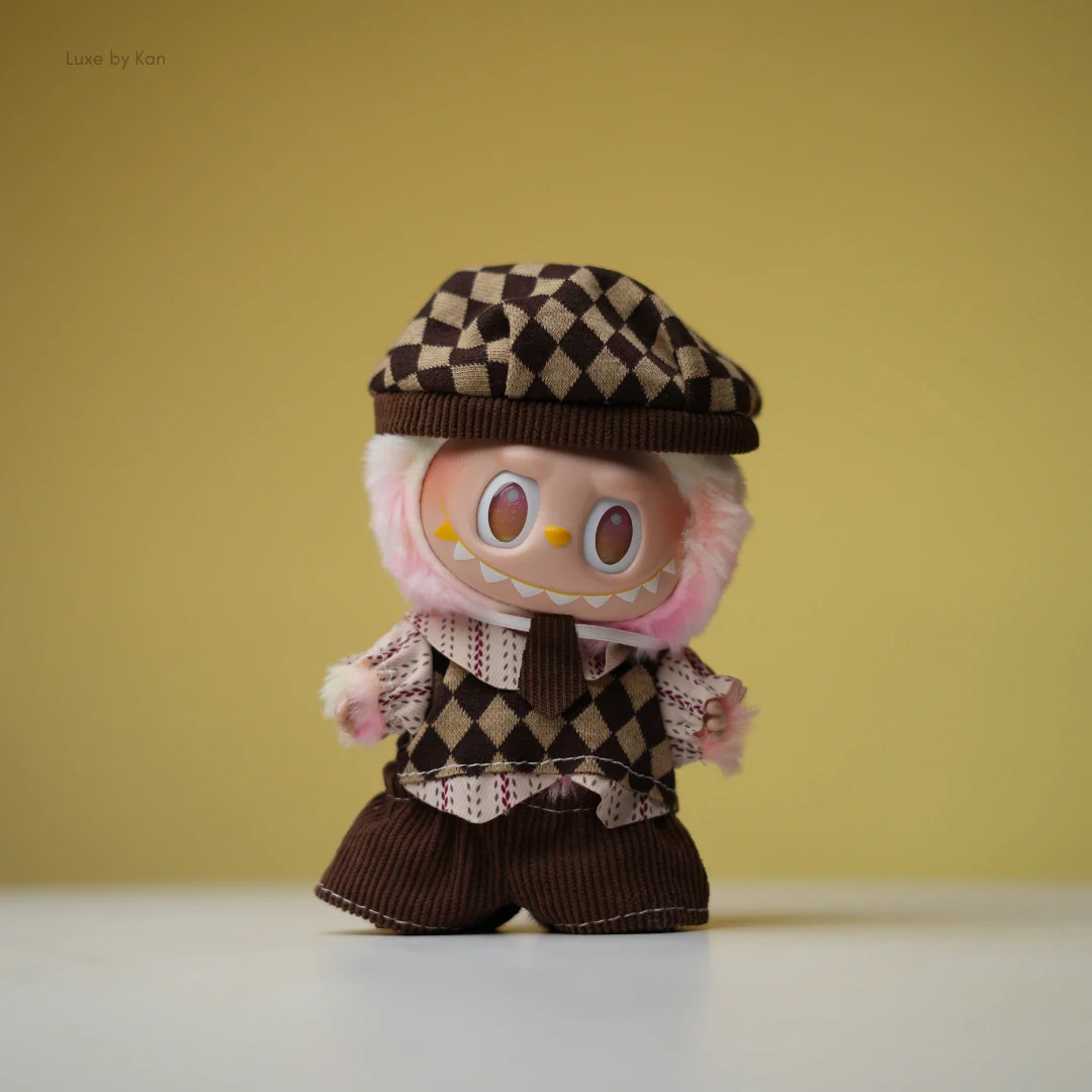 Labubu Doll Collectible Outfit Mocha Scholar 4 Piece Set