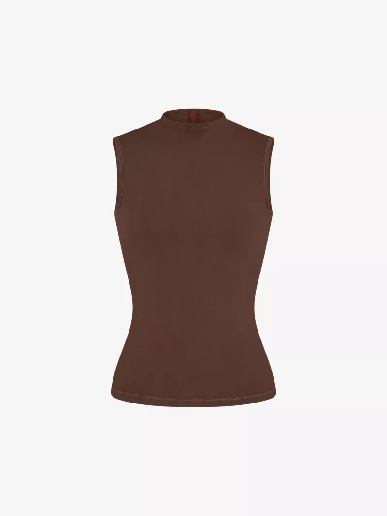 SKIMS New Vintage high-neck stretch-cotton T-shirt